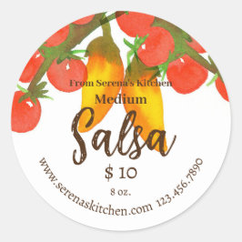 Adesivo Homemade Salsa Label Tomates Pepper Modelo