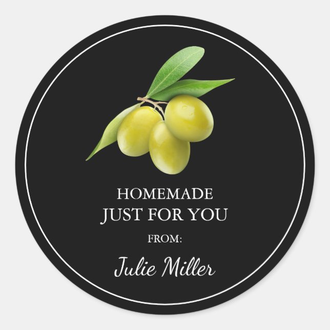 Adesivo Homemade só para o seu rótulo de azeitona (Frente)