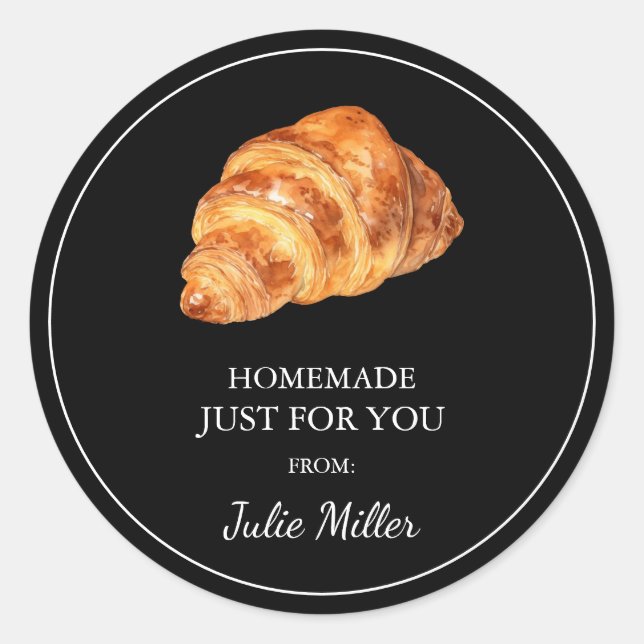 Adesivo Homemade só para você, croissant label (Frente)