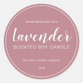 Adesivo Homemade Soy Candle Chic Calliografia Dusty Rosa