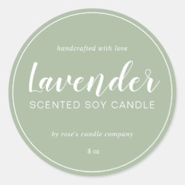 Adesivo Homemade Soy Candle Chic Calliografia Laurel Green