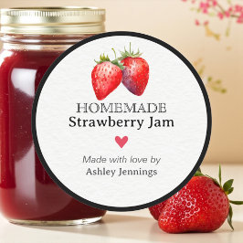 Adesivo Homemade Strawberry Jam Label | Custom Sticker