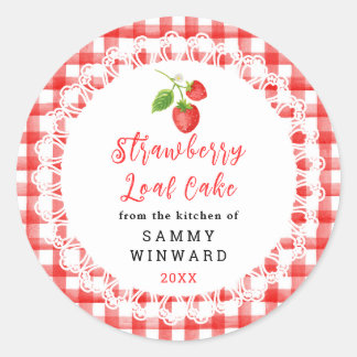 Adesivo Homemade Strawberry Loaf Cake Label