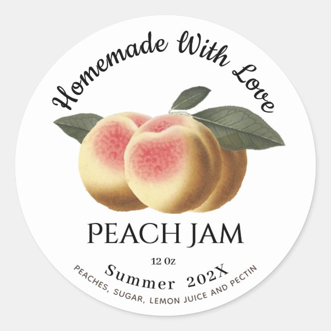 Adesivo  Homemade With Love Peach Jam Summer 202X (Frente)