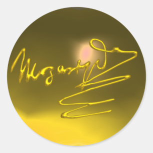 Adesivo HOMENAGEM à assinatura Dourado de MOZART/, gema