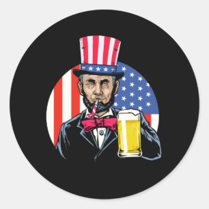 Adesivo Homens Abe Lincoln Bebendo Cerveja Engraçado 4 De 