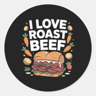 Adesivo Homens Amam Sanduíche de Carne Assada Frios Foodie