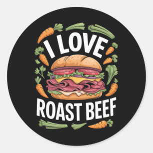 Adesivo Homens Amam Sanduíche de Carne Assada Humor de Foo