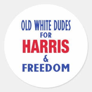 Adesivo Homens Brancos Para Harris E Liberdade Votam Presi