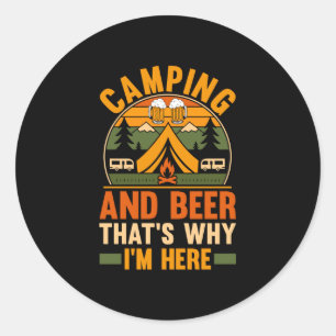 Adesivo Homens cerveja camping vida no acampamento florest