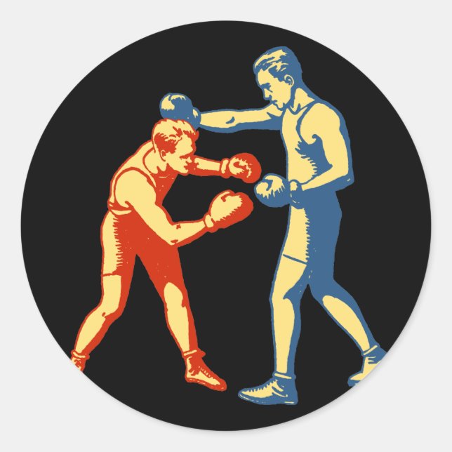 Adesivo Homens de Boxing Retro (Frente)