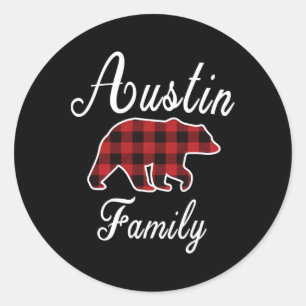 Adesivo Homens de Natal do Urso Vermelho da Família Austin