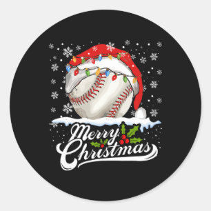 Adesivo Homens do Natal Baseball Ball Santa Hat Xmas Boys