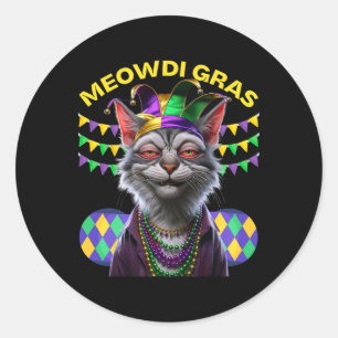 Adesivo Homens em confronto Engraçado Meowdi Gras Cat Mard