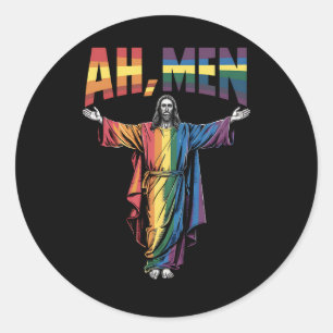 Adesivo Homens Engraçados LGBT Orgulho gay Jesus Cristão