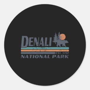 Adesivo Homens Mulheres Retro Parque Nacional Denali Monta