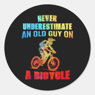 Adesivo Homens Nunca Subestime Um Velho Num Bicicleta M