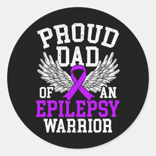 Adesivo Homens Orgulhosos Pais De Um Guerreiro Epilepsia A (Frente)