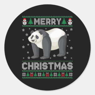 Adesivo Homens Panda Mulheres Crianças Suéter De Natal Fei