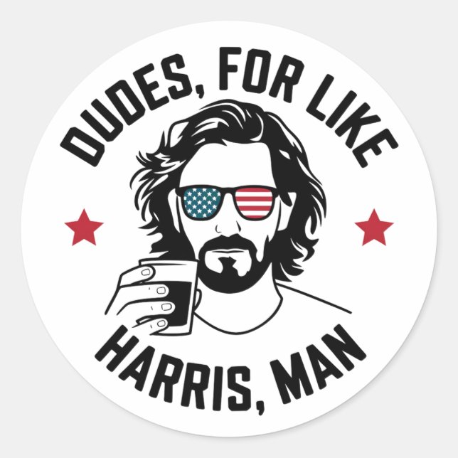 Adesivo Homens Para Como Harris Man White Dues Para Harris (Frente)
