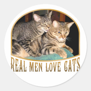 Adesivo Homens Reais Adoram Gatos
