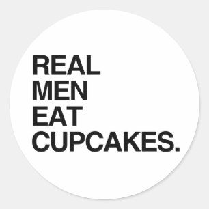 ADESIVO HOMENS REAIS COMEM CUPCAKES
