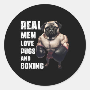 Adesivo Homens Reais Engraçados Adoram Pugs E Malhações De