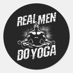 Adesivo Homens Reais Fazem Yoga Posição de Yoga Divertida