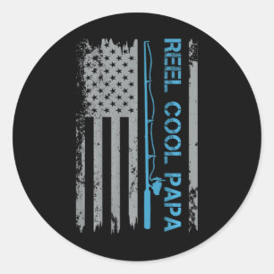 Adesivo Homens Reel Cool Papa Pescaria Bandeira Dos EUA Pa