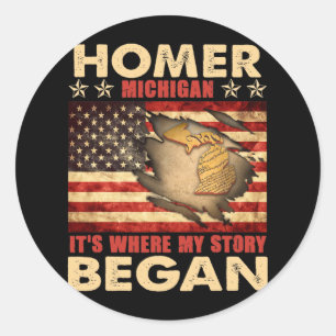 Adesivo Homer Michigan Usa Flag 4 De Julho