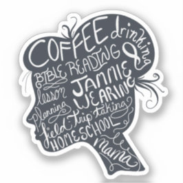 Adesivo Homeschool Mama Quote Silhout Sticker