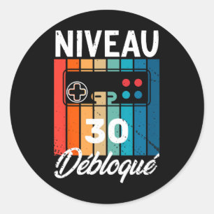 Adesivo Homme 30 Ans Anniversaire Gamer Niveau 30 Humor 1