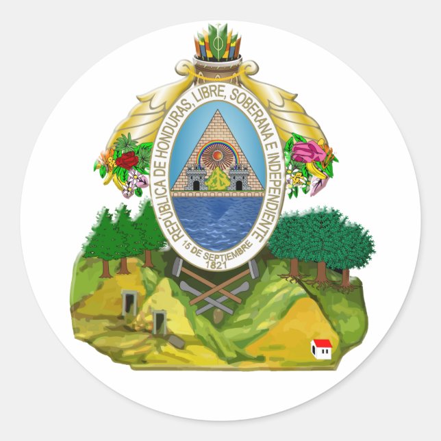 Adesivo Honduras emblem casaco de armas hondurenha (Frente)