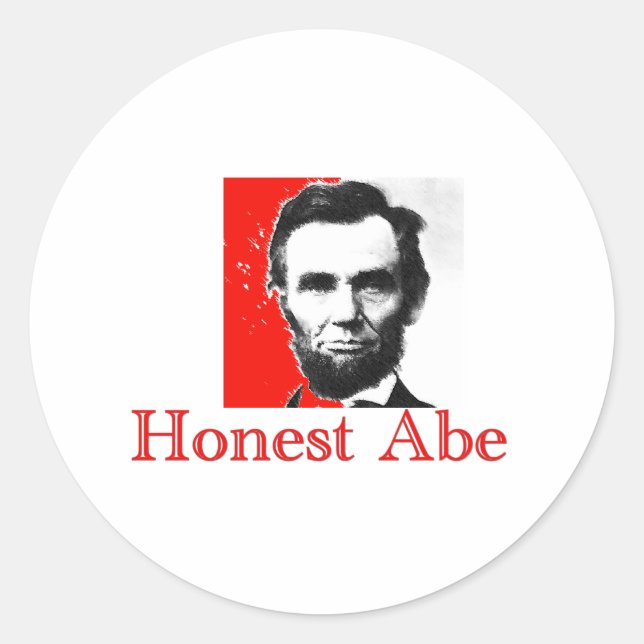 Adesivo "Honest Abe" Abe Lincoln Art T-Shirt & Gifts (Frente)