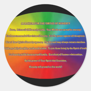 Adesivo Honestidade Prece