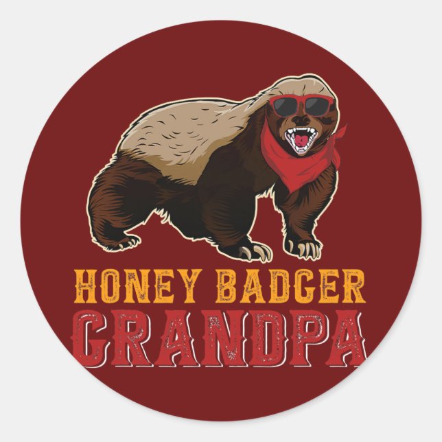 Adesivo Honey Badger Grandpa Honey Badger Wearing (Frente)