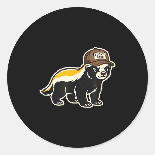 Adesivo Honey Badger I Don't Care Trucker Funny Animal Art (Frente)