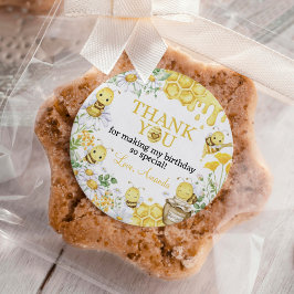 Adesivo Honey Bee Floral First Bee Day Birthday