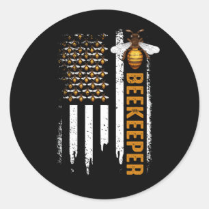 Adesivo Honey Beekeeper Beekeeper USA Flag Indep