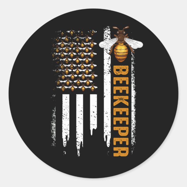 Adesivo Honey Beekeeper Beekeeper USA Flag Indep (Frente)