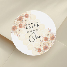 Adesivo Honey Boho Wildflower Primeiro Aniversário