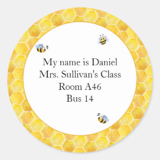 Adesivo Honey Comb and Bee Nametag