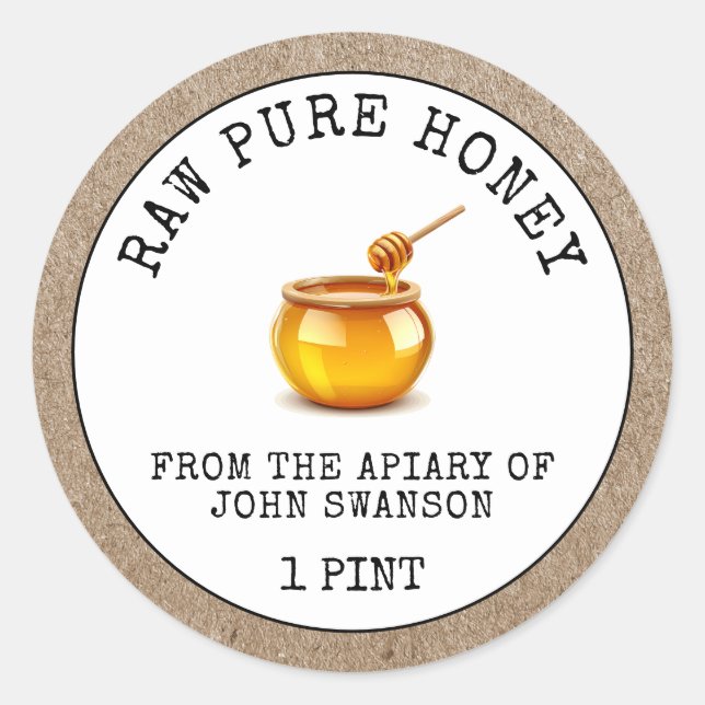 Adesivo Honey Honeycomb Apiary Honey Pote (Frente)