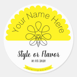 Adesivo Honey Jar e Lid Labels - Adicione suas próprias pa