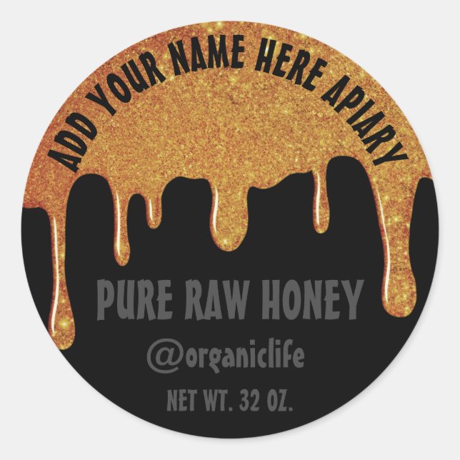 Adesivo Honey Jar Honeybee Honeycomb Dourado Drives Lux (Frente)