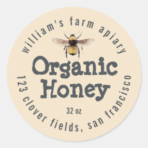 Adesivo Honey Jar Label Honey Bee Apiary