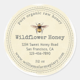 Adesivo Honey Jar Label Honeybee Apiary