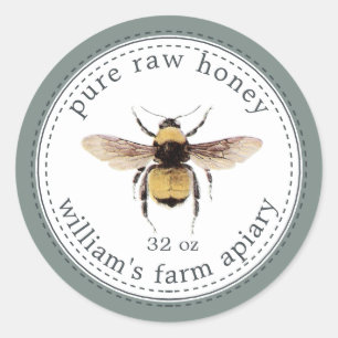 Adesivo Honey Jar Label Honeybee Apiary Chinois Green