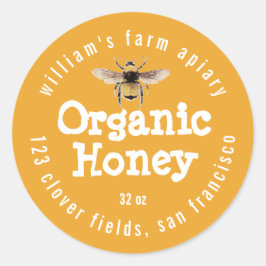 Adesivo Honey Jar Label Honeybee Apiary Mellow Yellow