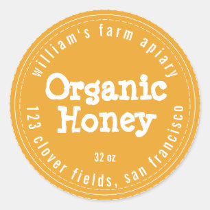 Adesivo Honey Jar Label Honeybee Apiary Mellow Yellow